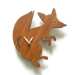 Wooden Wolf Design Wall Clock