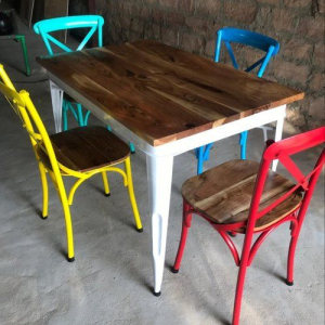 Metal Restaurant Table Chair Set