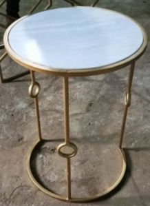 16 Inch Stainless Steel Marble Top Table