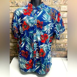 men hawaiian half sleeve printed shirts