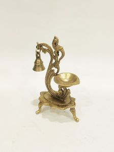 Brass Diya with Bell