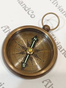 Antique Brass Pocket Compass