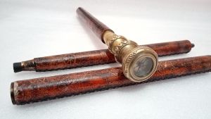 Brass Wooden Telescope Walking Stick
