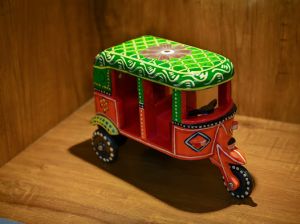 wooden auto rickshaw