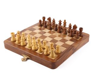 Square Shaped Wooden Magnetic Chess