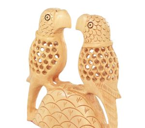 Wooden Parrot Pair