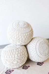 Cotton Crochet Pouf