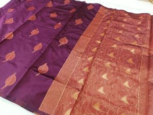 pure copper zari silk weaving saree