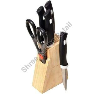 Knife Set with Wooden Block and Scissors