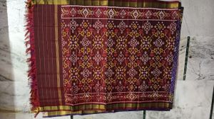 Single ikat patola handloom dupatta pure silk