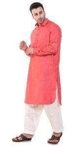 Mens Slub Cotton Pathani Suit