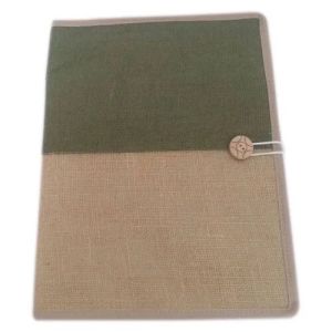 Brown Green Jute File Folder
