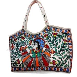 Dancing Woman Printed Jute Handbag
