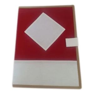 Red White Jute Flap File Folder
