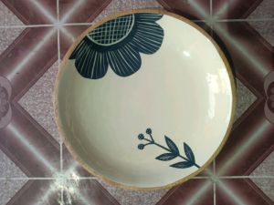 hand painted 10 inch wooden bowl
