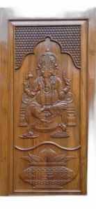 Designer Carved Ganesh Wooden Door