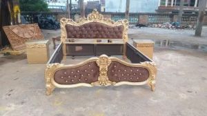 designer wooden double bed