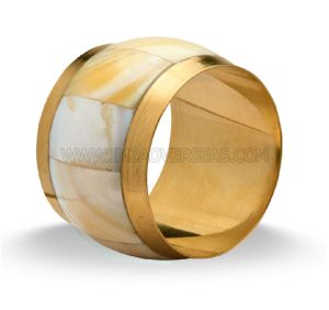 Mop Inlay Brass Napkin Ring