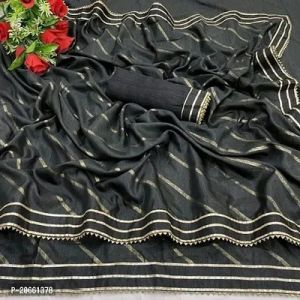 Vichitra Silk Foil Print Lace Border Sarees with Blouse Piece   Fabric:  Art Silk   Type:  Saree wit