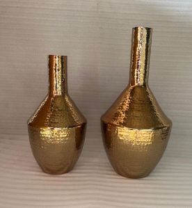 Golden Aluminium Flower Vase