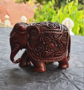 Wooden carved elephant (Teak Wood)