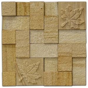 Teak Leaf CNC Natural Stone Wall Cladding