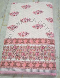 Floral Print Pink Cotton Quilt