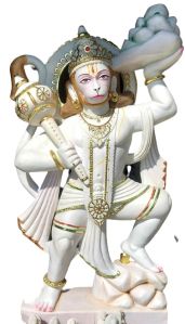 60 Inch White Marble Hanuman Statue