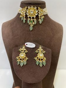 MJ-S-438 Yellow and Light Green Necklace Set