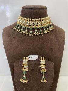 MJ-S-514 Full Yellow and Green Necklace Set