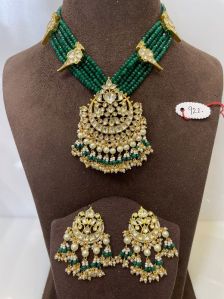 MJ-S-922 Yellow and Dark Green Necklace Set