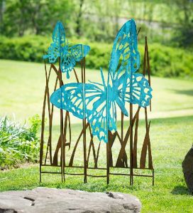 Five-Panel Metal Butterfly Garden Stake