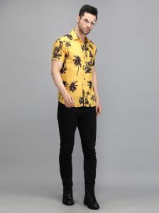 Yellow Flower Printed Shirt