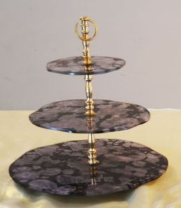 Triple Tier Marble Cake Stand