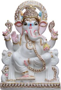 Synthetic Marble Kiran Ganesh Statue