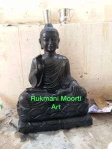 Black Marble Buddha Statue