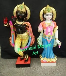 Black Marble Radha Krishna Statue