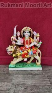 Multicolor Marble Durga Statue