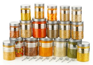 18 Piece Silverlline Printed Pet Jar Set