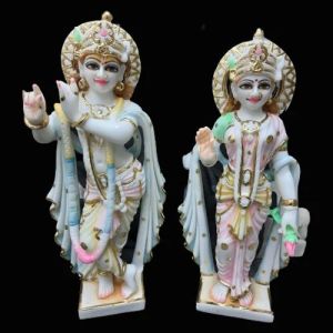 15 Inch Marble Radha Krishna Statue