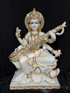 24 Inch Marble Saraswati Maa Statue