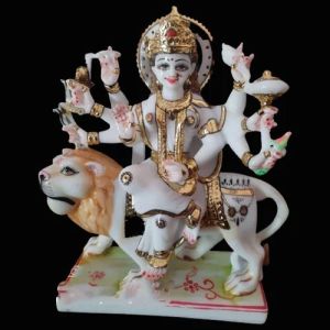 9 Inch Marble Durga Maa Statue