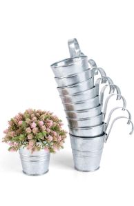 galvanised planter with handle