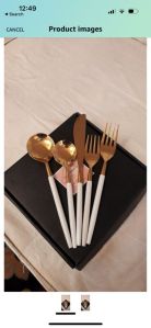 White cutlery set