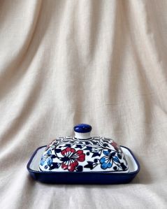 Ceramic Hand Painted Butter Dish