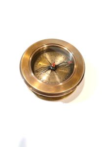 Alvi and Co Handmade Antique Brass Folding Magnifying Glass Compass Tabletop