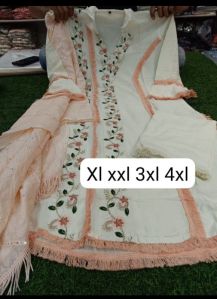 Ladies Embroidered Cotton Kurti Pant Set
