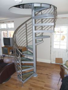 Glass with Stainless Steel Staircase