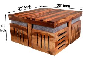 wood side table set
