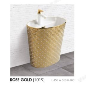 rose gold one piece basin